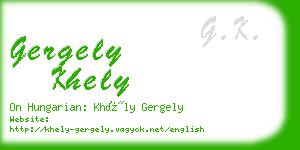 gergely khely business card